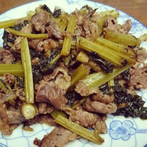 茨木えきまえマルシェ蕗と牛肉炒め