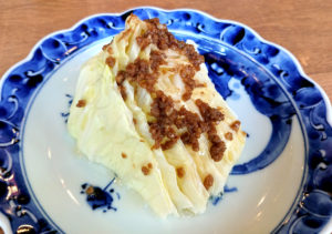 茨木えきまえマルシェレシピアンチョビキャベツ